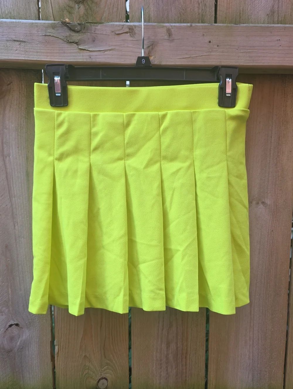Pleated Lime Green Women's Skirt